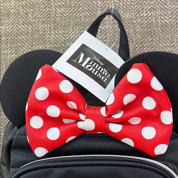 Disney Minnie Mouse Black Backpack with Red Bow - Picture 2 of 7